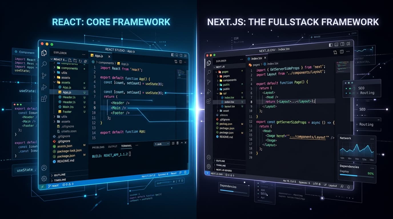 Next.js vs React: Which to Choose in 2026?